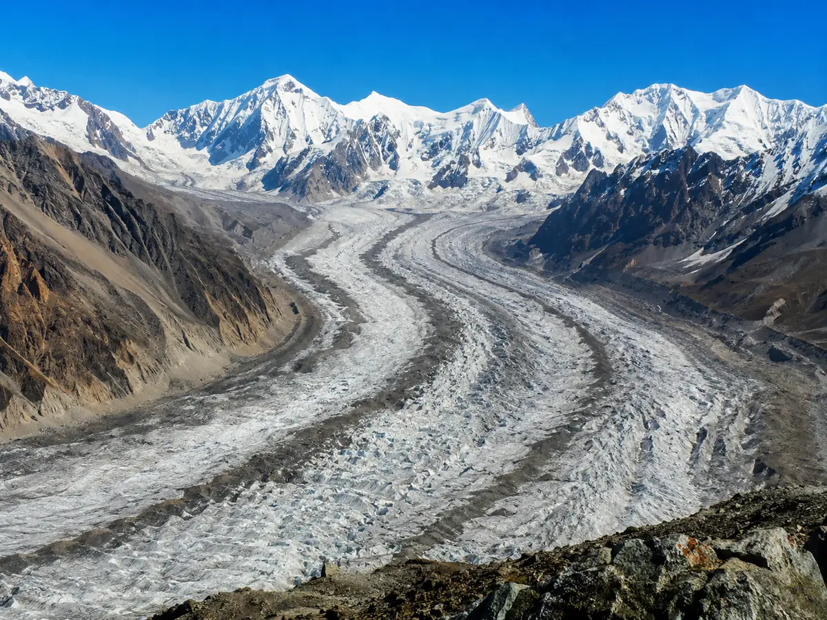 Der Gornergletscher, gesehen vom Gornergrat-Kamm